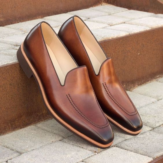 Brown Leather Goodyear Welted Loafer Shoes for Men | The Royale Peacock UK 10