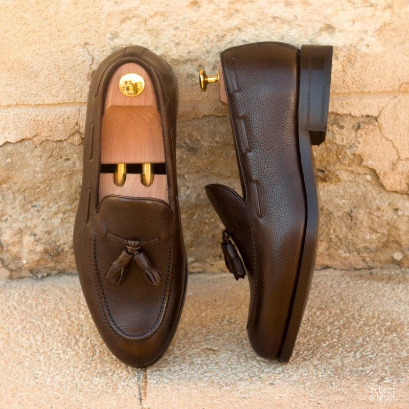 Tassel Leather Dark Brown Loafers