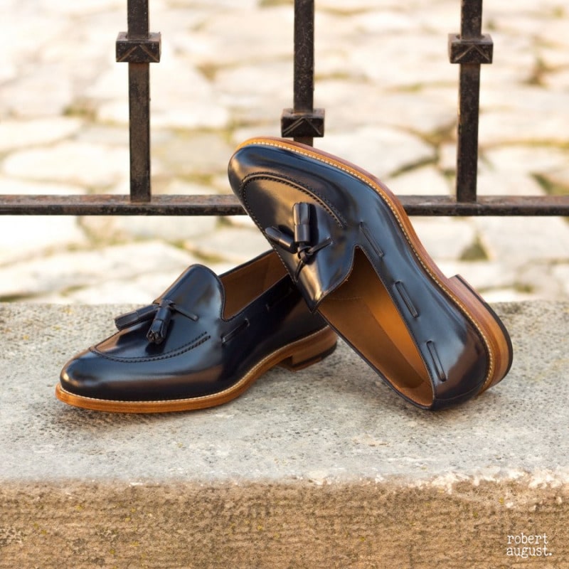 Mens navy loafers sales with tassels