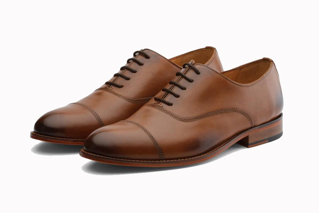 Tan cap toe oxford sale