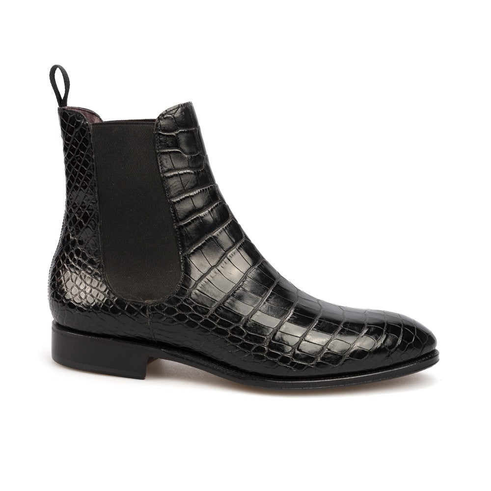 Dennis Black Croco Print Chelsea Boot