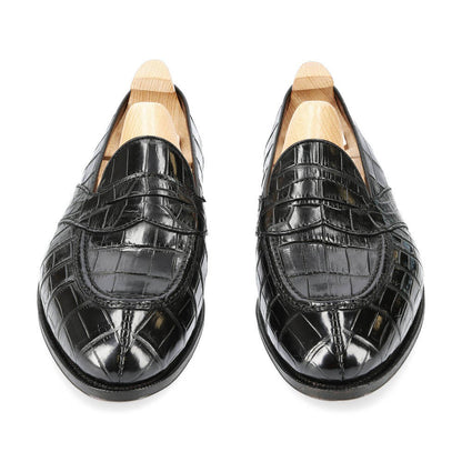 Preston Black Alligator Print Penny Loafer