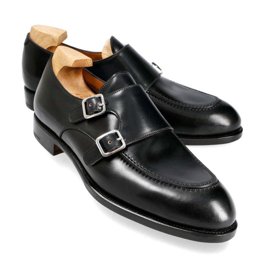 Black Leather Double Monkstrap Shoes for Men |The Royale Peacock ⭐⭐⭐⭐⭐