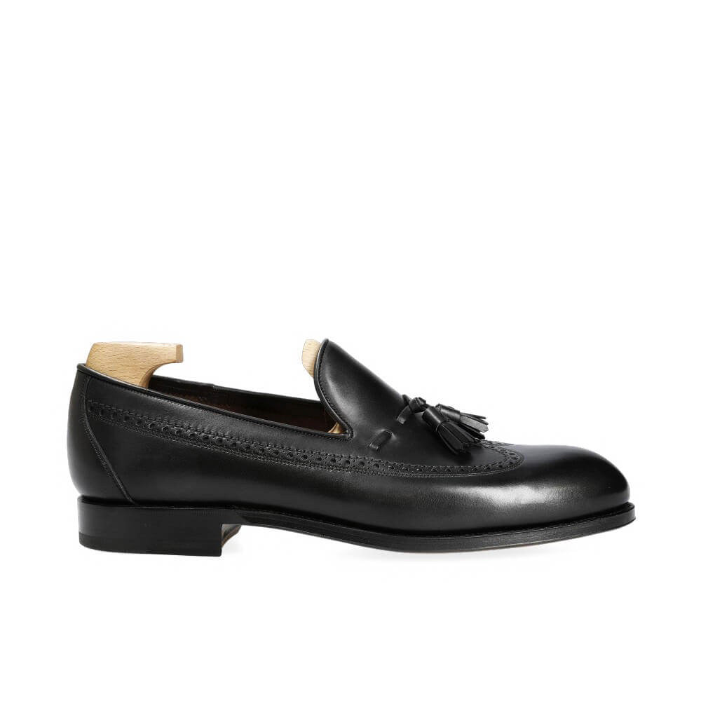 Aiden Black Wingtip Tassel Loafer