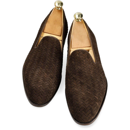 Aaron Brown Suede Braided Slip-on Loafer