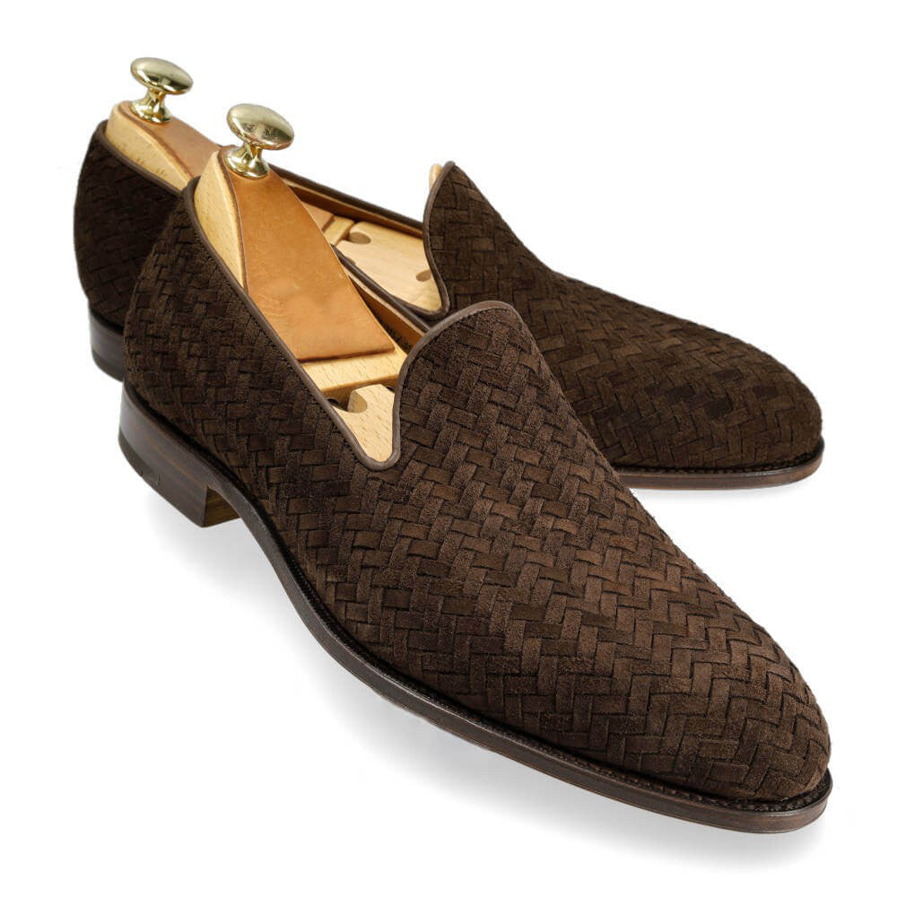 Aaron Brown Suede Braided Slip-on Loafer