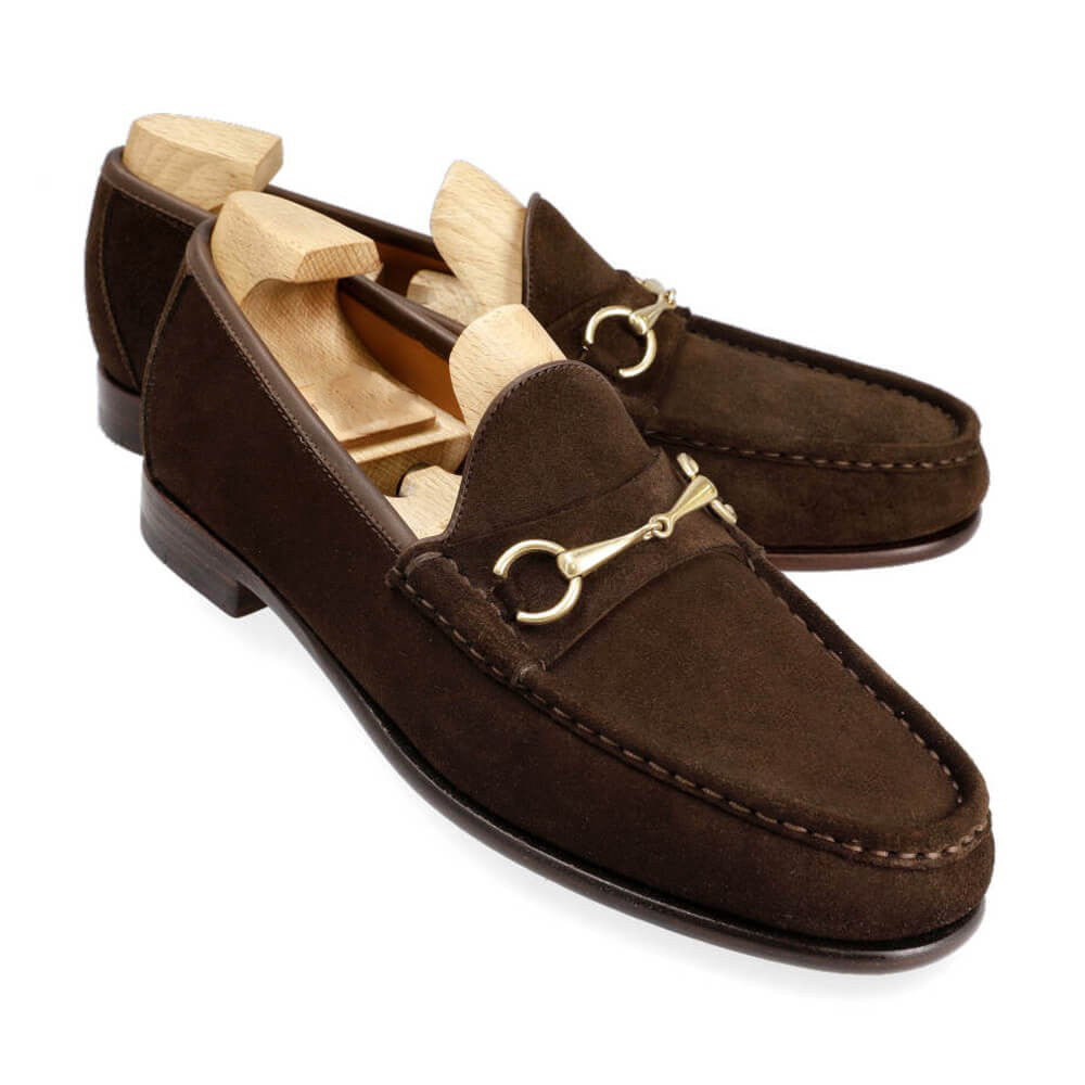 Arlo Dark Brown Suede Horsebit Loafer