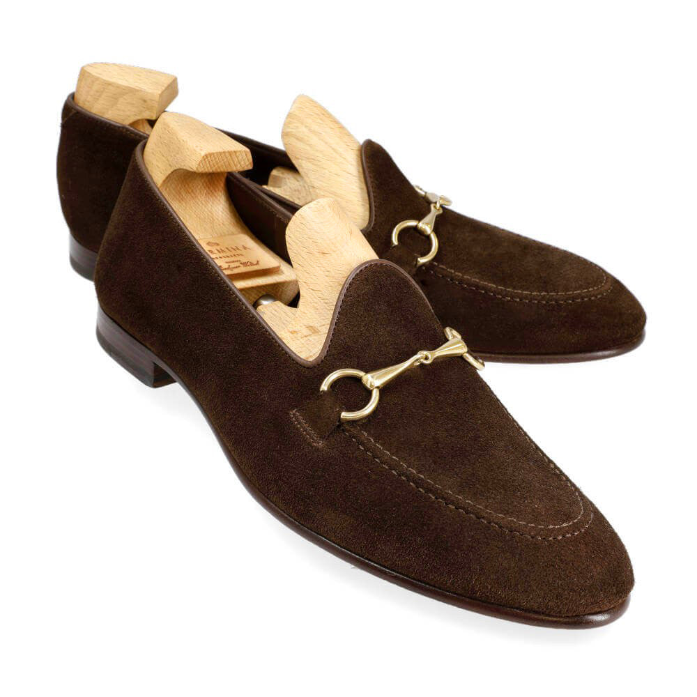 Chester Dark Brown Suede Horsebit Loafer