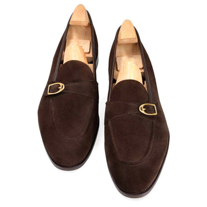 Elliot Dark Brown Suede Monk Loafer