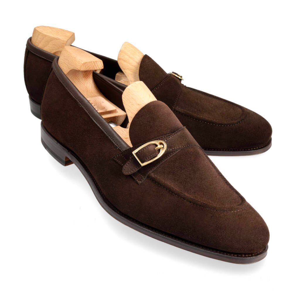 Elliot Dark Brown Suede Monk Loafer