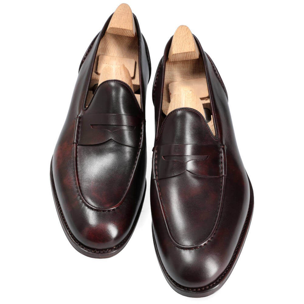 Luke Burgundy Black Patina Penny Loafer