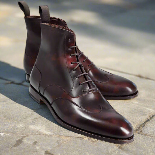 Lincoln Burgundy Patina Lace Up Boot