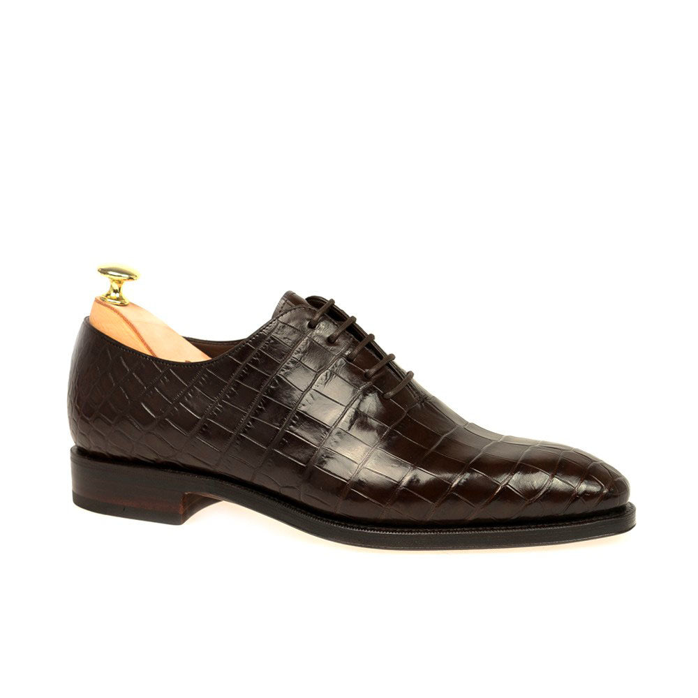 Louie Dark Brown Croco Print Wholecut