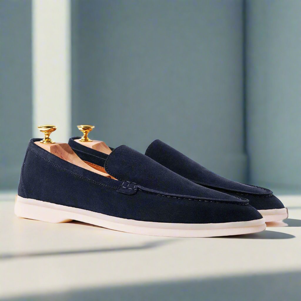 Cyrus Summer Navy Blue Suede Loafer