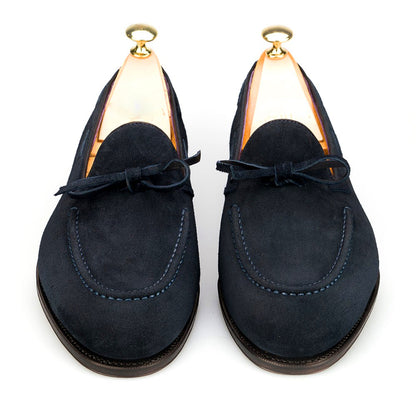 Owen Navy Blue Suede Tie Up Loafer