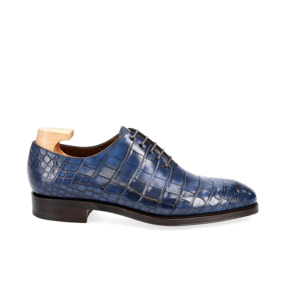 Louie Blue Croco Print Wholecut