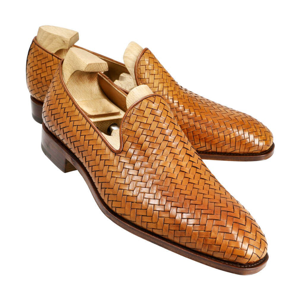 Aaron Tan Braided Slip-on Loafer