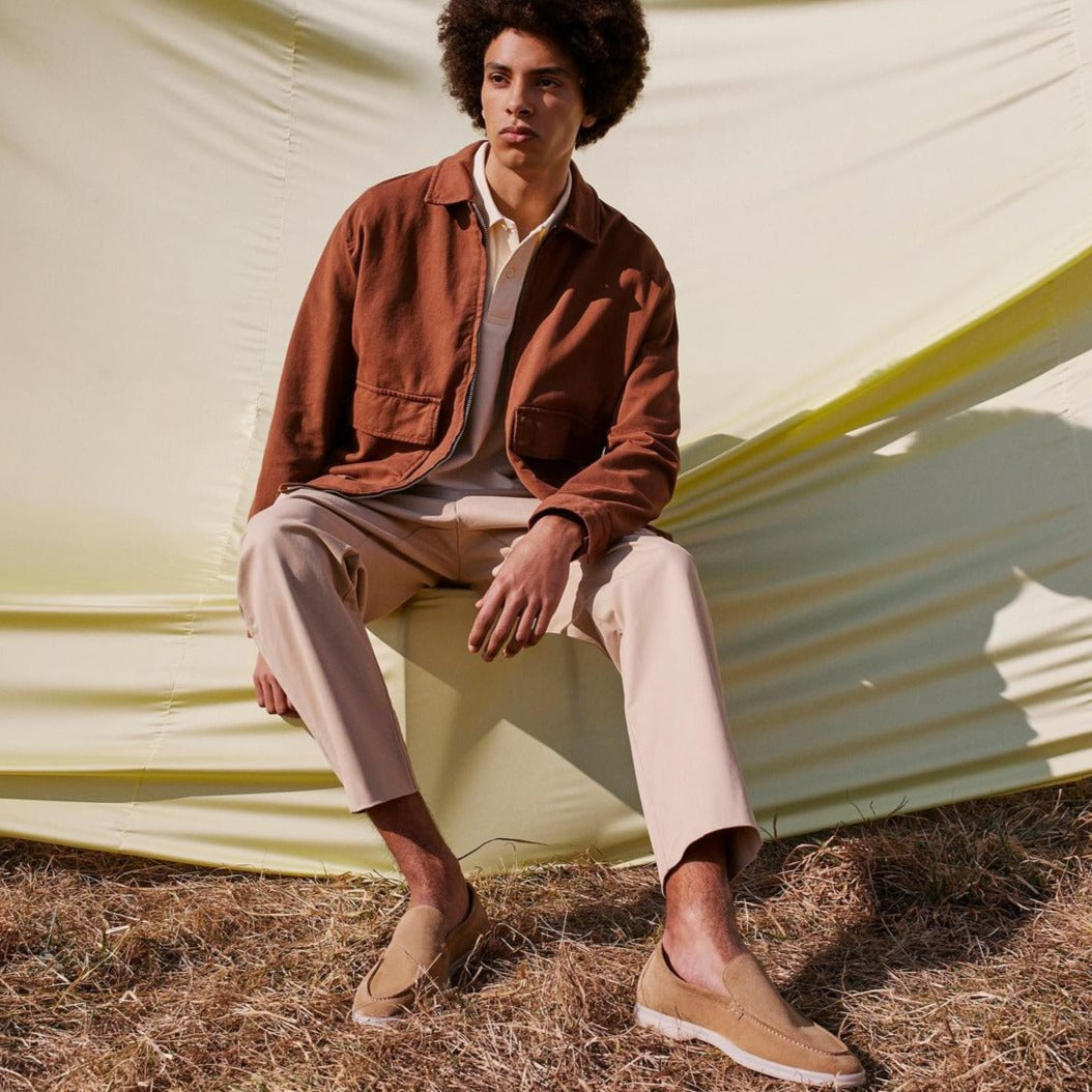 Cyrus Summer Beige Suede Loafer