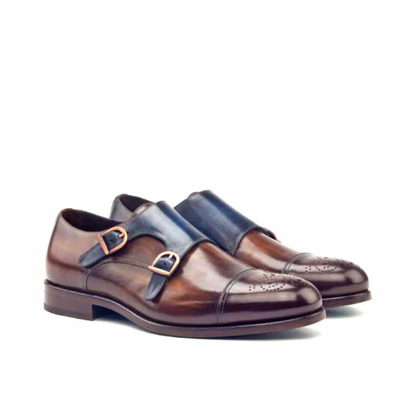 Monk Strap Formal Shoes for Men India – Genuine Leather Tan Monk Strap ...