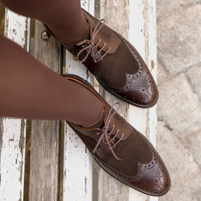 Sophia Dark Brown Leather Suede Derby for Women