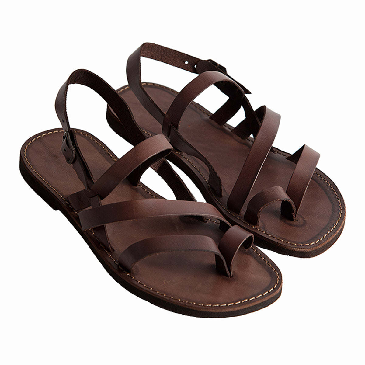Buy Brown Handcrafted Ankle Strap Sandals by Tissr Online at Aza Fashions.